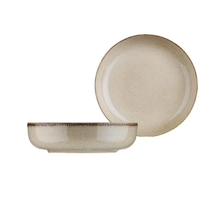 Set 2 boluri, Hermia Concept, 20x20x5cm, portelan, sigur pentru masina de spalat vase si cuptor microunde