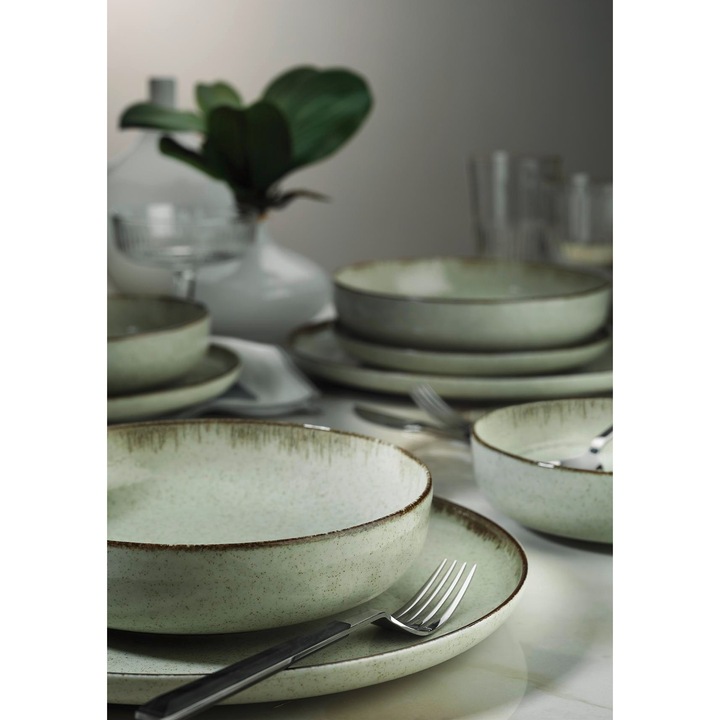 Set de masa 12 piese, Hermia Concept, portelan, 24x24cm, 20x20cm, 15x15cm