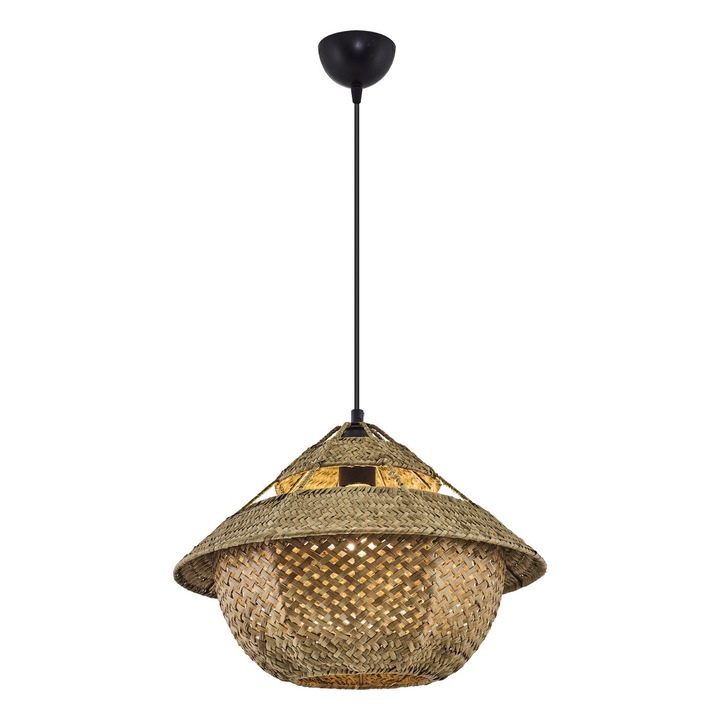 Candelabru Opviq 1184, negru/natur, plastic/ratan