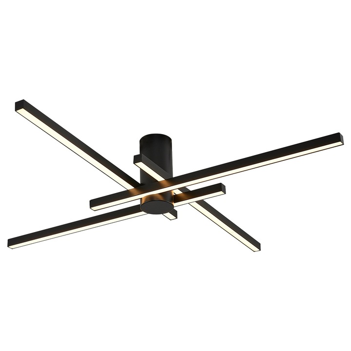 Lustra, Opviq, Metal, 12x12x18cm, 6W LED, 3000K, 6000 lm, Negru