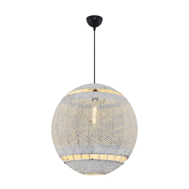 Candelabru Opviq 1241, negru/alb, plastic/ratan