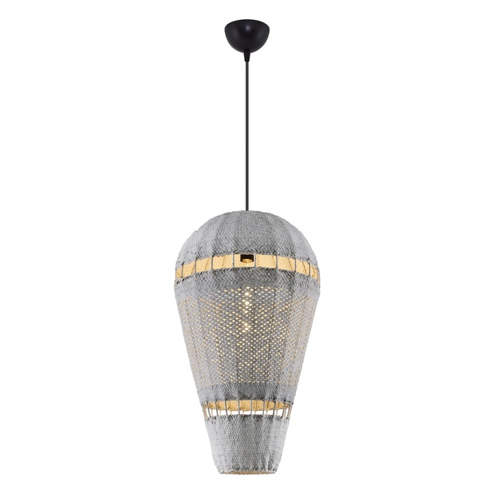 Candelabru Opviq 1252, negru/gri/auriu, plastic/ratan