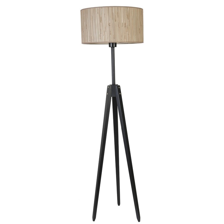 Opviq Kanarya lámpa, fém és fa, fekete/barna, 155 cm, E27, 60W