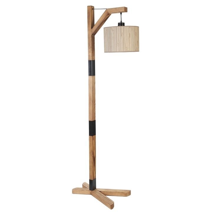Opviq Yeni Liza állólámpa, fém/bambusz, 175 cm magas, E27, 60W
