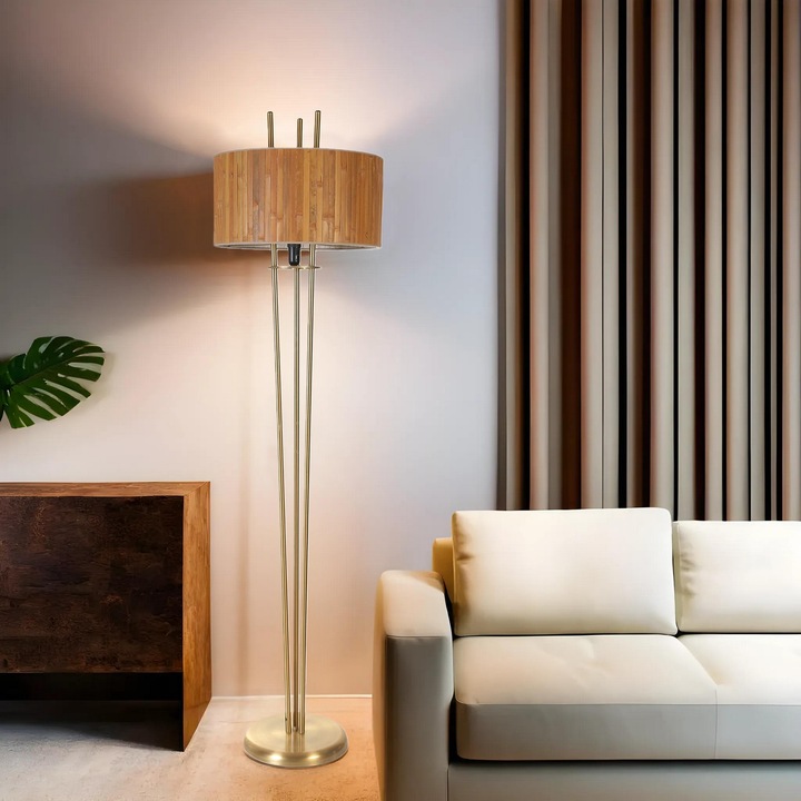 Opviq Belen bambusz fém lámpa 165x45x30cm barna