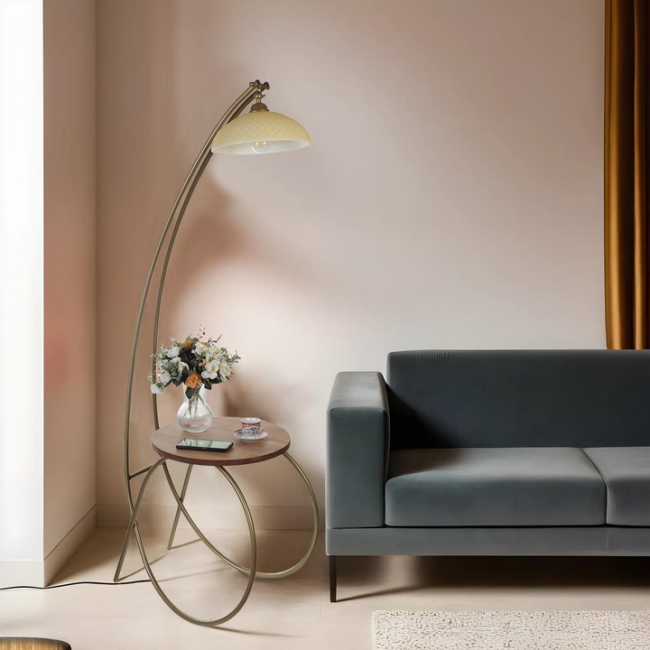 Lampadar Opviq, guler eskitme, metal, 165cm, 45cm, E27, 60W