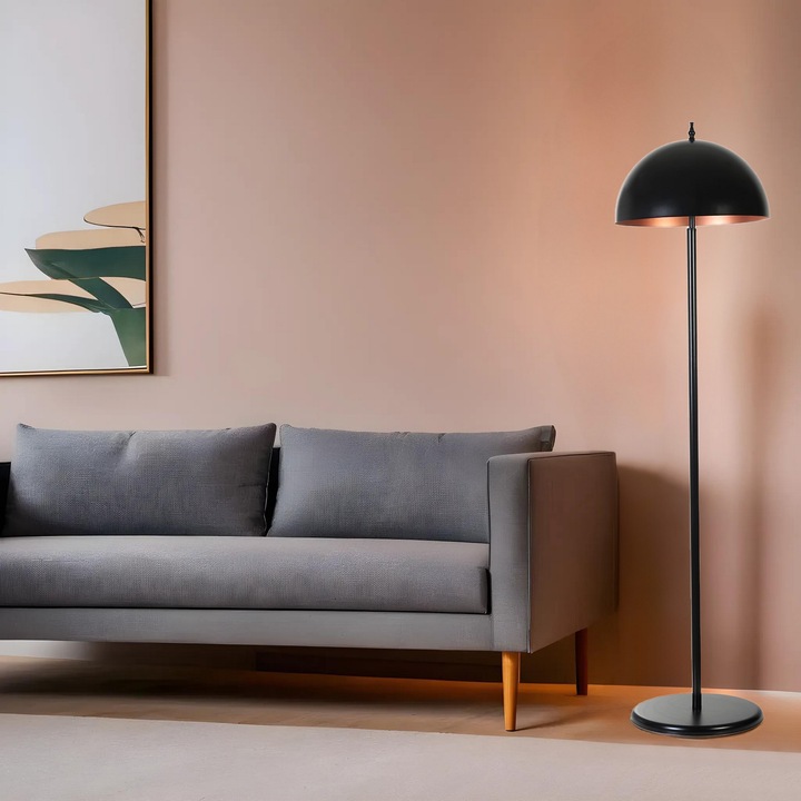 Lampa de podea Opviq, model retro, neagra, 170 cm, E27, 60W
