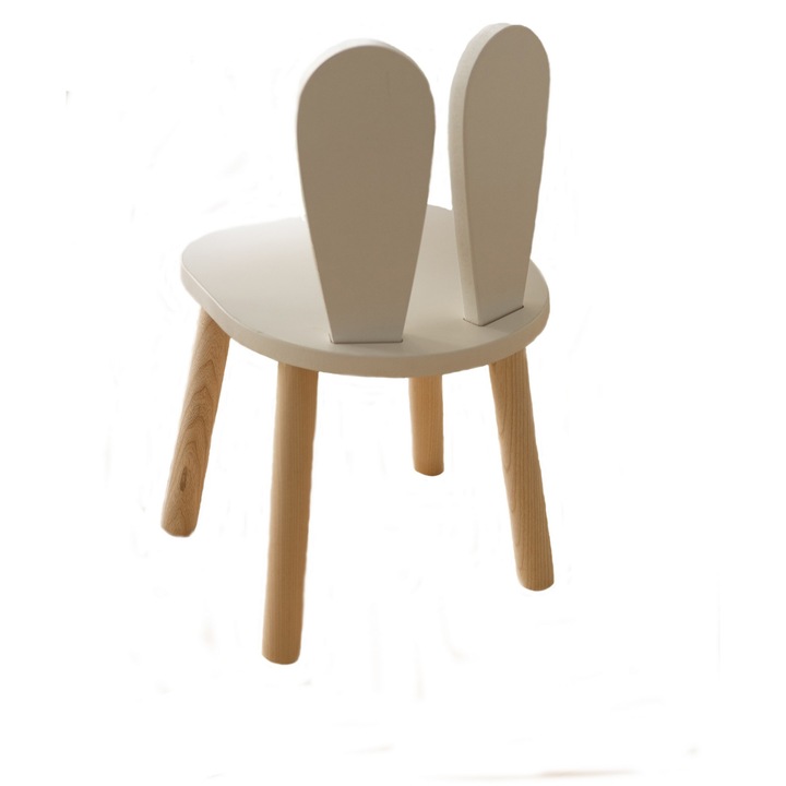 Scaun pentru copii cu model iepuras - alb, Woody Fashion 3282