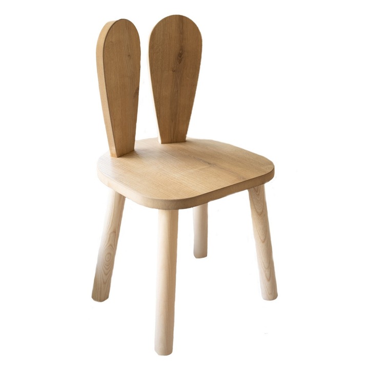 Scaun pentru copii cu model iepuras - maro, Woody Fashion 3279