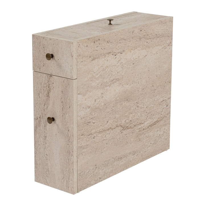 Dulap de baie Woody Fashion Calencia, 2 sertare, marmură, 20x55x60cm