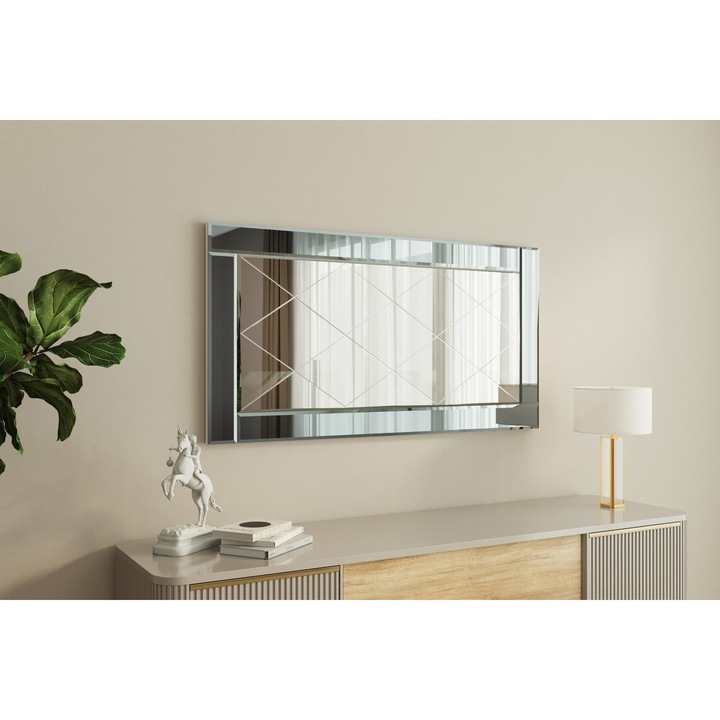 Pierre tükör - füst, fehér v2, Woody Fashion 4091