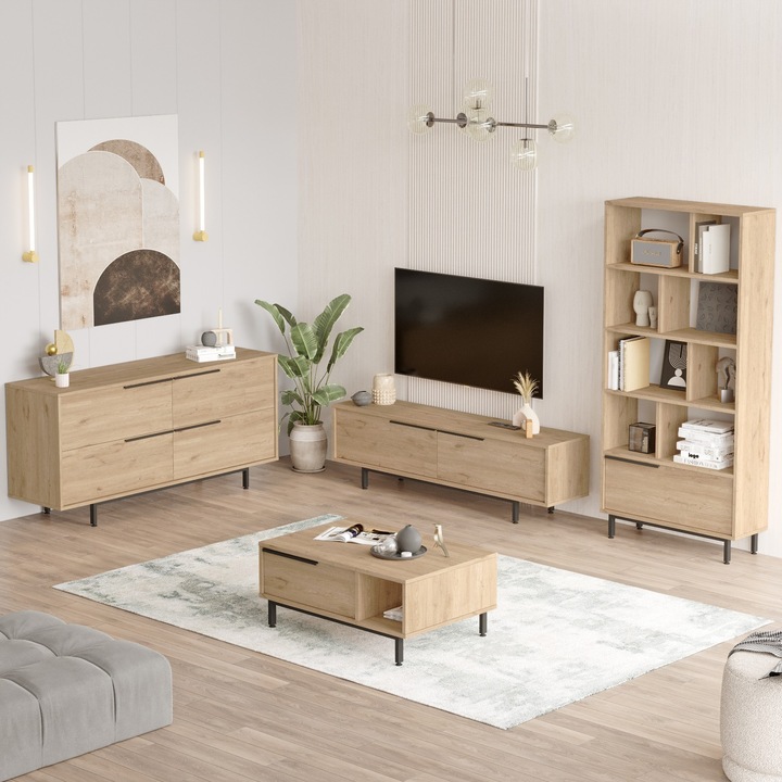 Set de mobila pentru living in stilul anului 21, Woody Fashion 4438