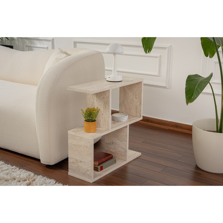 Masuta laterala Life - marmura, Woody Fashion 4283