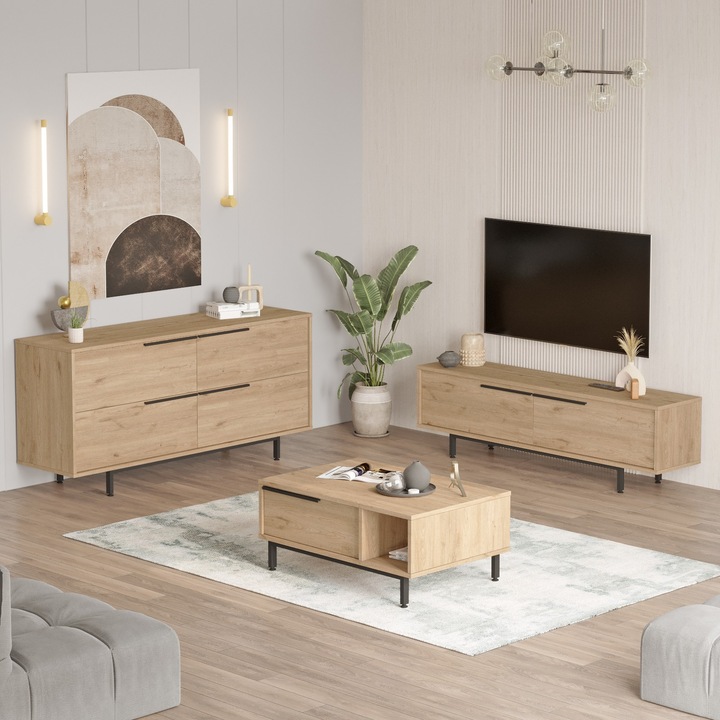 Set de mobila pentru living anii '20, Woody Fashion 4429