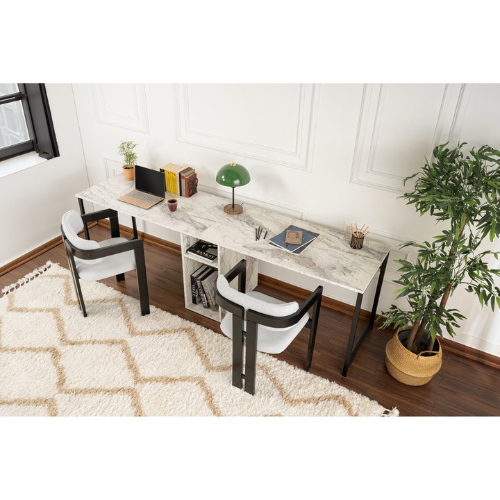 Birou de studiu dublu - frezie, Woody Fashion 4730