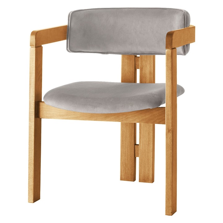 Scaun Woody Fashion, model CO-035, lemn, catifea, 58x49x76cm, capacitate 185kg