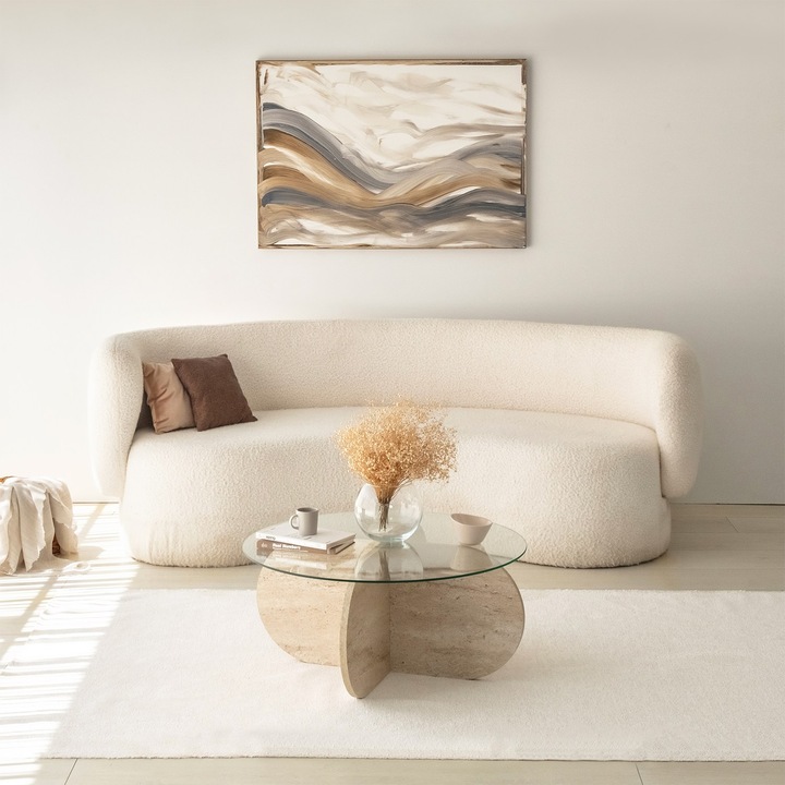 Masa de cafea cu bule - transparenta, Woody Fashion 4609