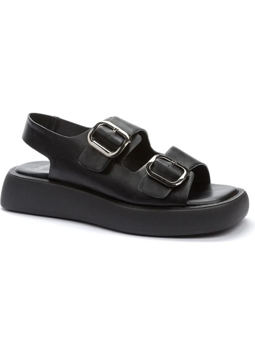 Sandale cu platforma dama, Keddo, sintetic, negru, 37 EU