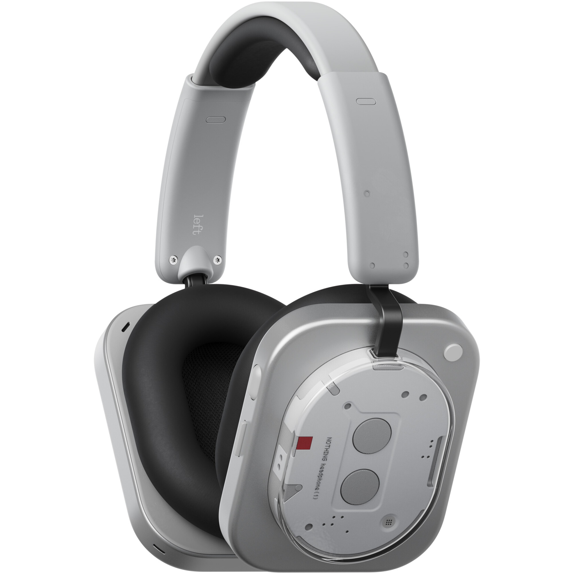 Casti Over the Ear Nothing Headphones (1), Wireless, Bluetooth, Adaptive ANC, Microfon, IPX2, Autonomie 80 ore, White