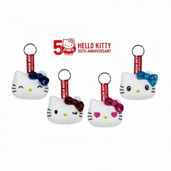Breloc Famosa Hello Kitty 50th Anniversary, multicolor