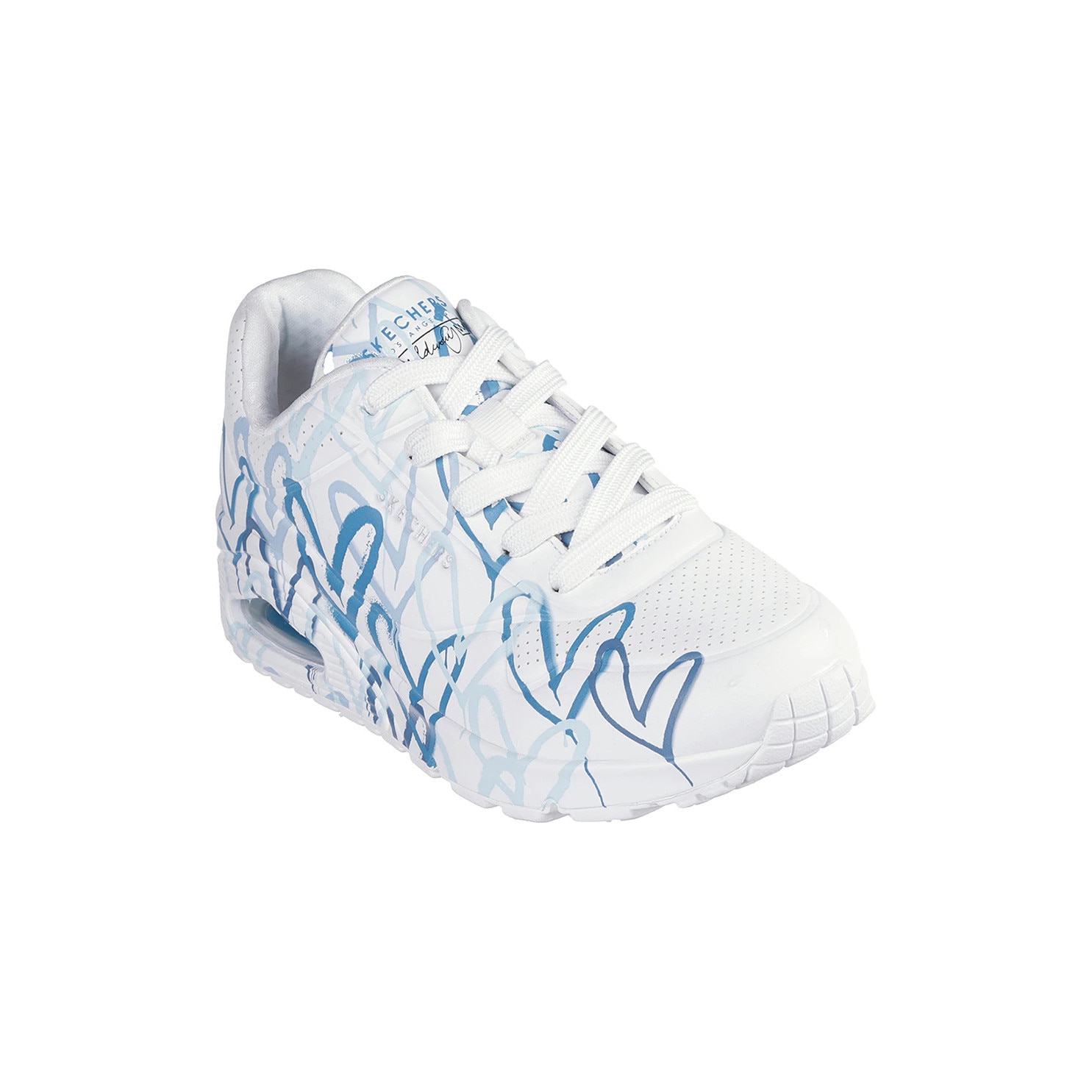 Skechers, Спортни обувки Uno Spread The Love Wedge, Бели, Сини, 36