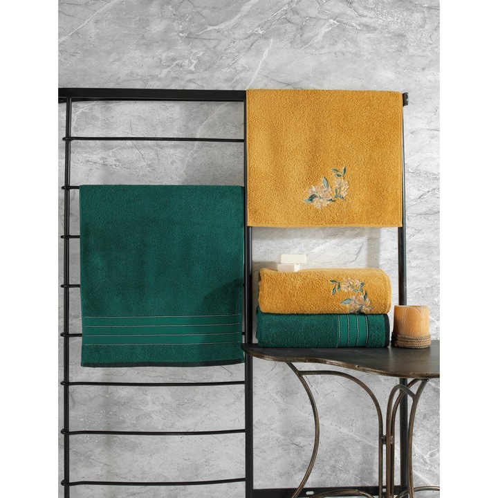 Комплект кърпи (4 броя), ЦВЕТЕН ПАМУК, цветен памук, 90x150 см, 50x90 см