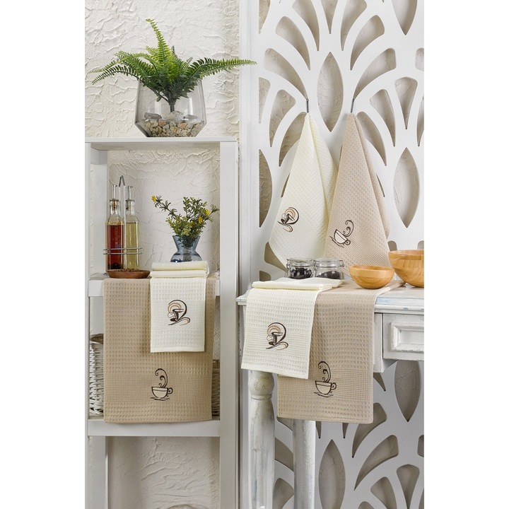 Комплект кухненски кърпи, ЦВЕТЕН ПАМУК, 100% памук, 40x60 см, 6 броя, цветни