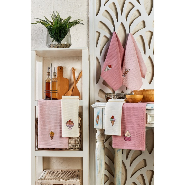 Комплект кухненски кърпи, ЦВЕТЕН ПАМУК, 100% памук, 40x60 см, 6 броя, цветни