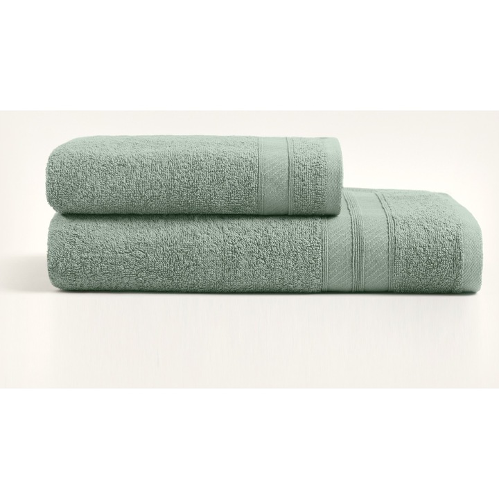 Комплект кърпи COLOUR COTTON, памук, 50x90 см и 90x150 см, зелен