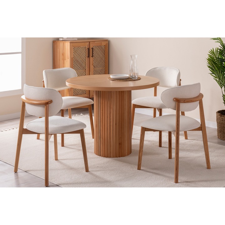 Трапезна маса Chloe, Woody Fashion, 100x100 см, 4 души, 100% букова дървесина