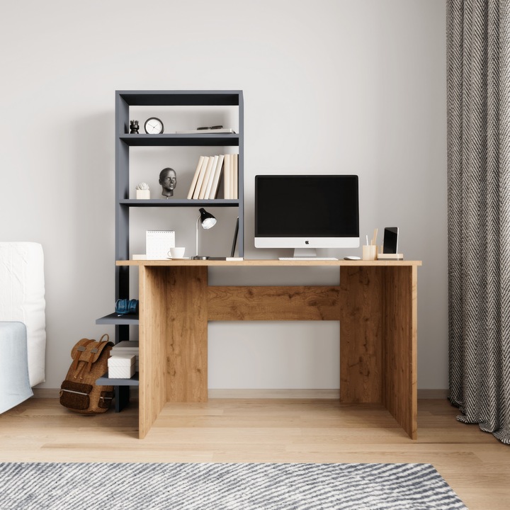 Birou de studiu si biblioteca Maliyah, Woody Fashion 3587