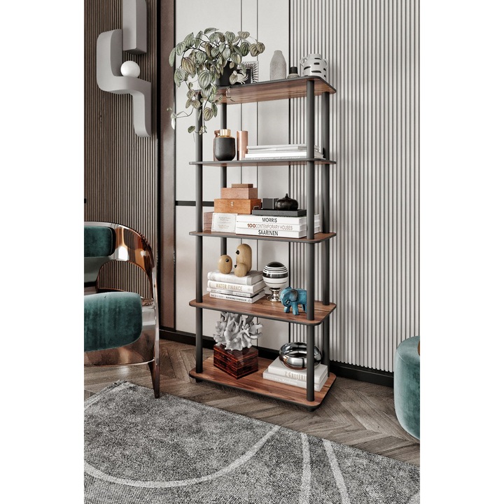 MDF polc, Woody Fashion, 60x139x30cm, fa lábakkal, 1 darab