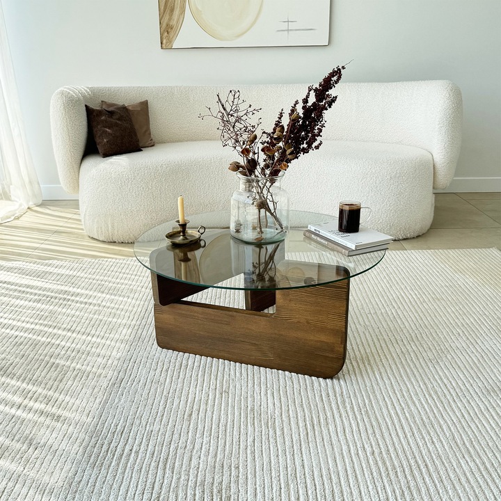 Masa de cafea Woody Fashion, model 3372, lemn masiv, 75x35x75cm