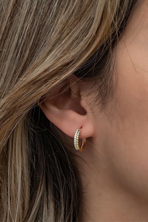 Cercei dama din argint 925, Heliophilia, 2.0 g, auriu