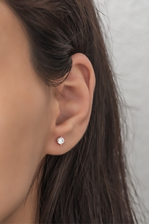 Cercei argint 925, Heliophilia, 0,90g, argintiu