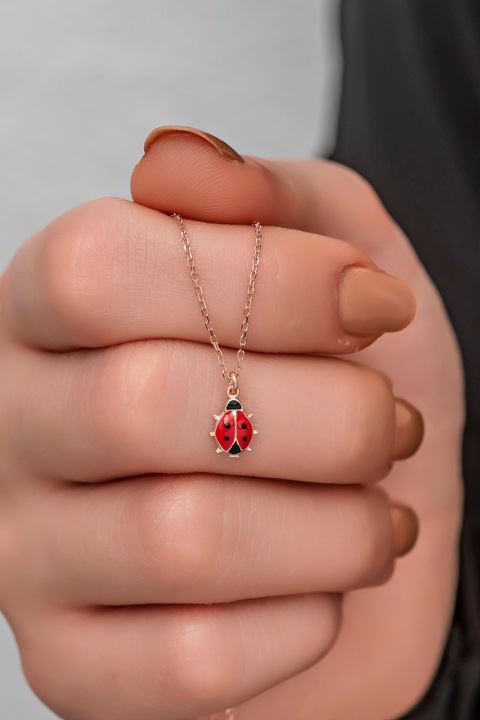 Colier argint 925, Heliophilia, 0,8x1cm, lungime lant 42cm, emailat, multicolor