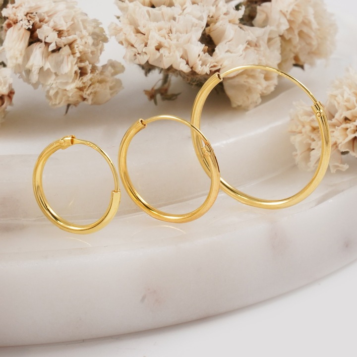 Set cercei argint bianca, Heliophilia, auriu