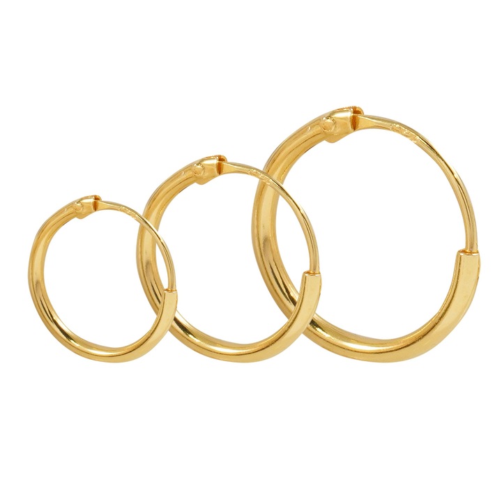 Set cercei argint bianca, Heliophilia, auriu