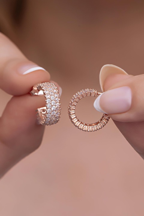 Cercei din argint indie, Heliophilia, rose