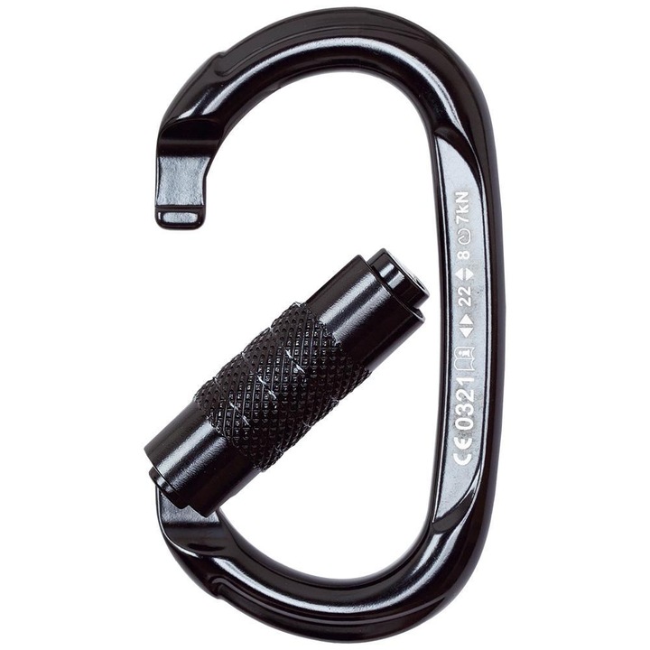 Carabiniera din aluminiu Vertiqual Aiko, culoarea negru - 22 kN, 86g, 110/61 mm, alpinism utilitar Vertiqual NEGRU