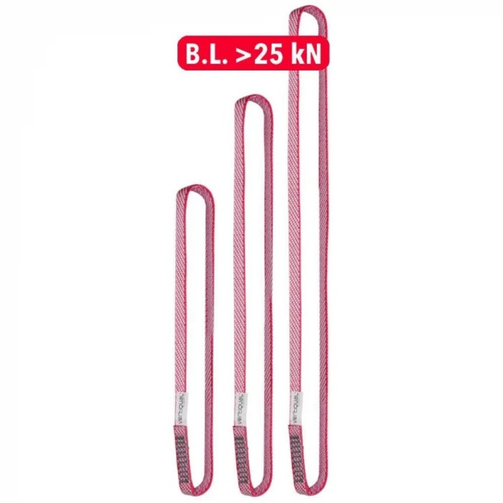 Bucla de ancorare din chinga rosu-alb, Vertiqual VANGUARD 120 cm ALB-ROSU