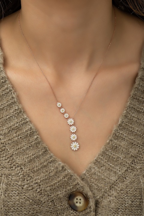 Colier argint 925, Heliophilia, placat cu aur roz, lungime 42cm