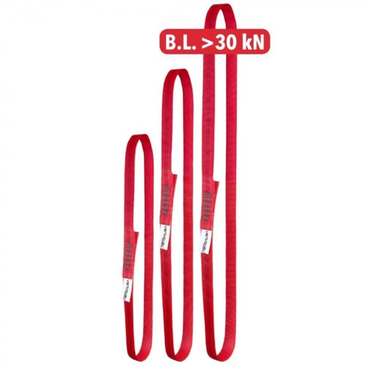 Bucla de ancorare rosie L= 60-200 cm, culoarea rosu, l=26 mm, Vertiqual LISKO 60 cm Rosu
