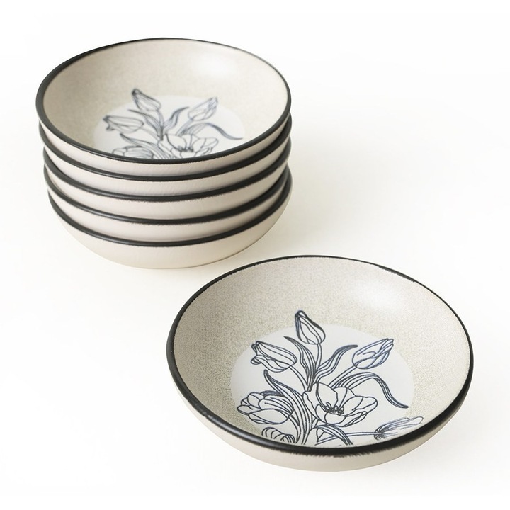 Комплект керамични купички 12 см, Hermia Concept, антибактериални, лесни за почистване, 6 броя