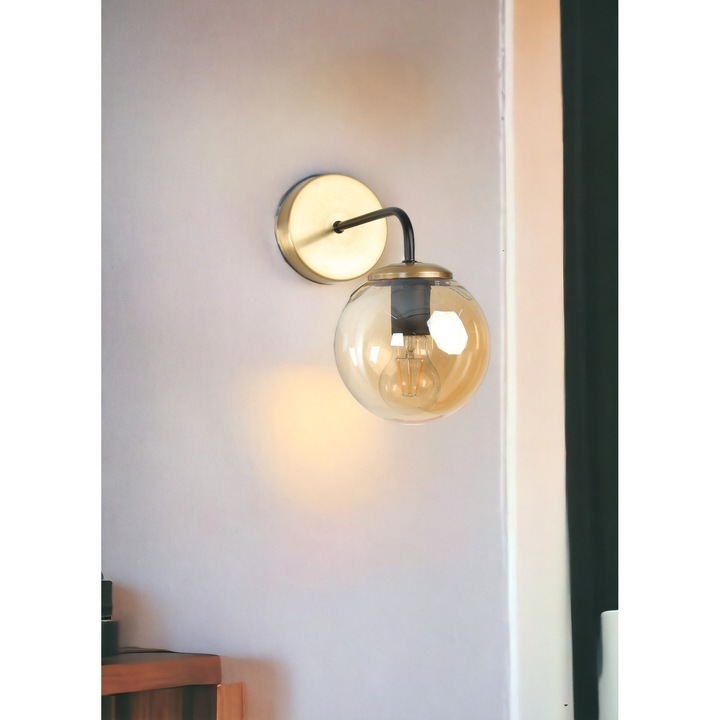 Стенна лампа Ellie, Opviq, метална, 15x15 см, височина 25 см, работи с 3 батерии AA, IP20