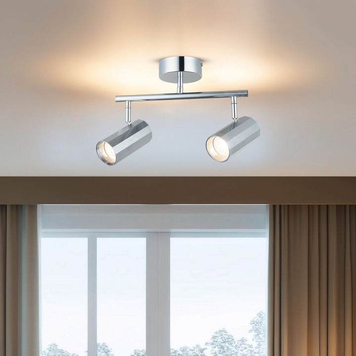 Candelabru metalic, Opviq 5311, capac o6 cm, înălțime 23 cm, 2 x GU10, inclus bec