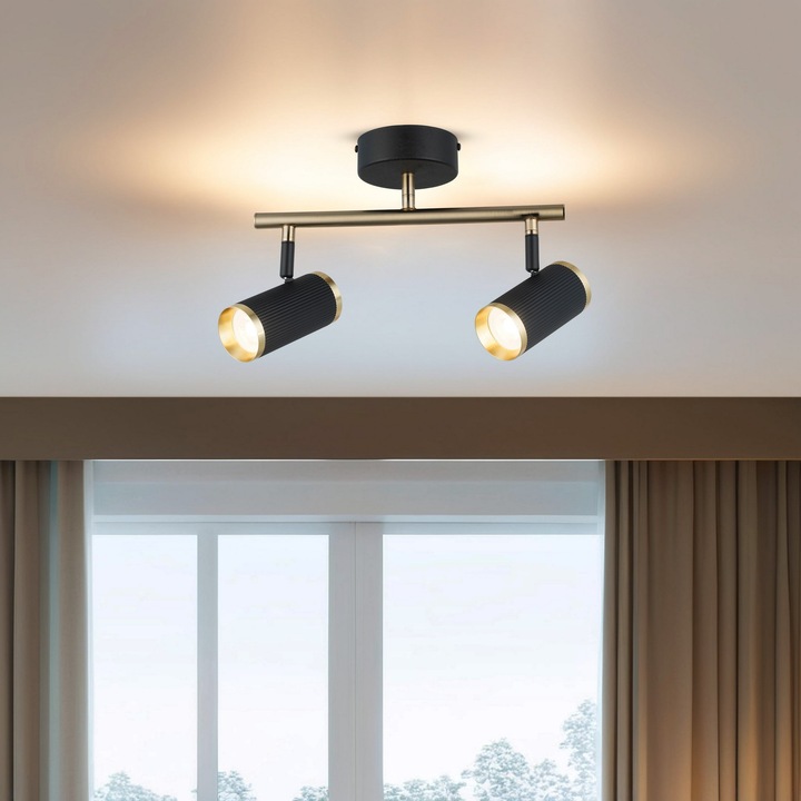 Candelabru Opviq 5296, metalic, 2xGU10, dimensiuni 10x10x3cm, inaltime 22cm