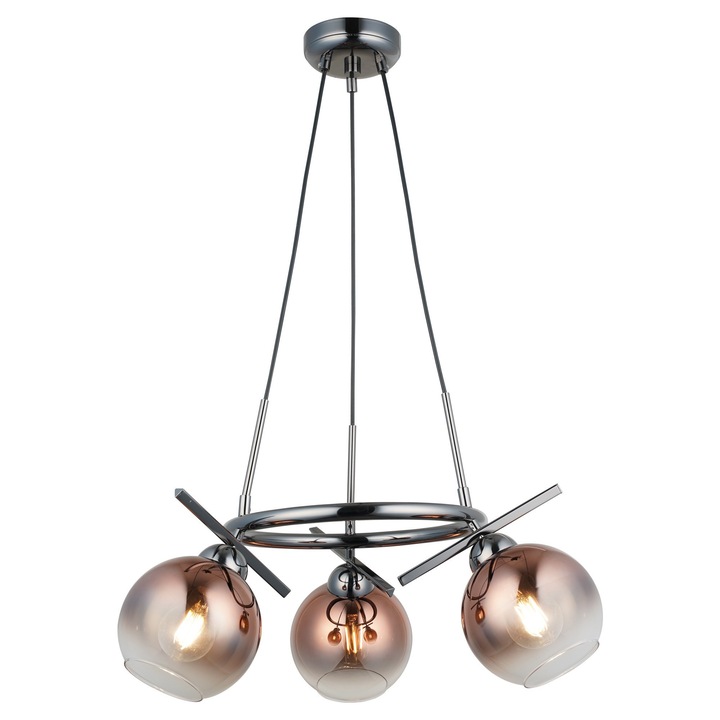 Полилей Opviq, Raegan, Метал, Стъкло, 50-109 см, Диаметър 15x12.5 см