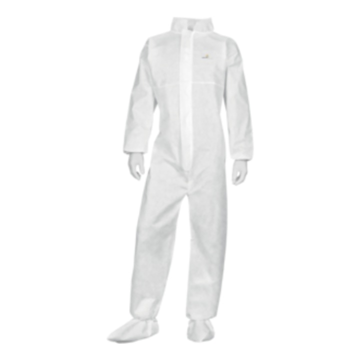 Combinezon de protectie chimica fara cagula, de unica folosinta - Delta Plus XXL ALB