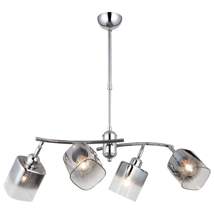 Lustra Miriam, Opviq, metal, sticla, 4 x E27, 57-80 cm